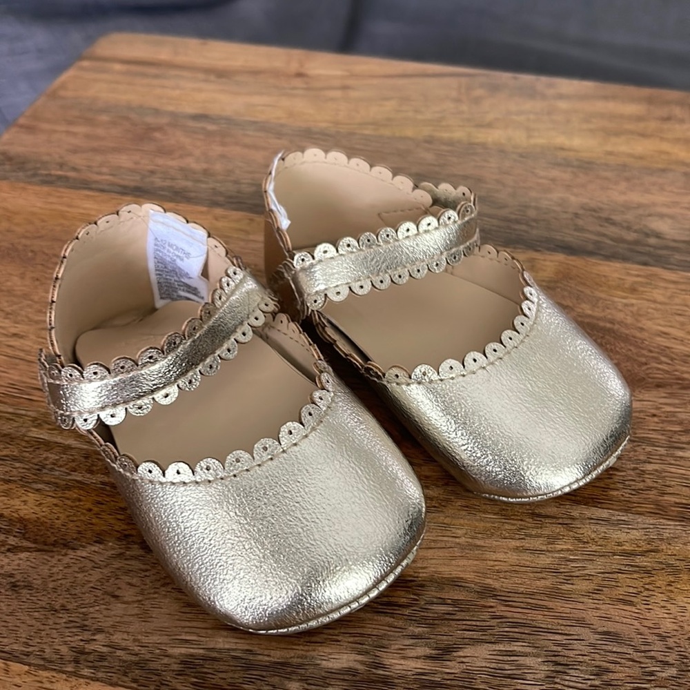 Janie & Jack Gold Ballet Shoes